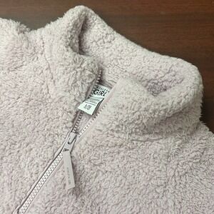 Athleta Girl 1/4 Zip Pullover Fleece Girls Size Large 12 So Snug Sherpa Lavender